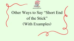 Other Ways to Say “Short End of the Stick”