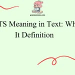 TSTS Meaning in Text