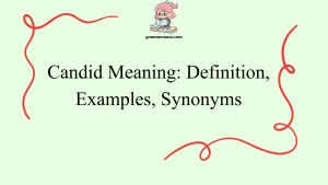 Candid Meaning: Definition, Examples, Synonyms
